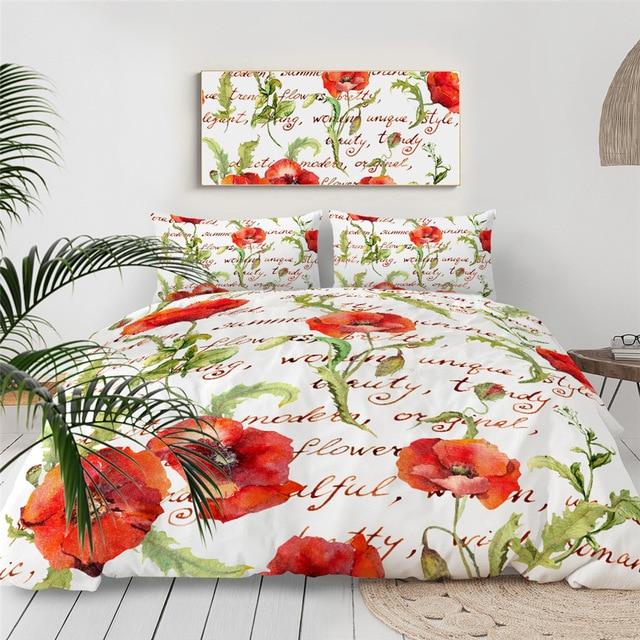 Poppy Flower Comforter Set - Beddingify