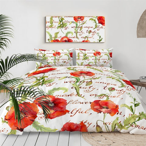 Image of Poppy Flower Bedding Set - Beddingify