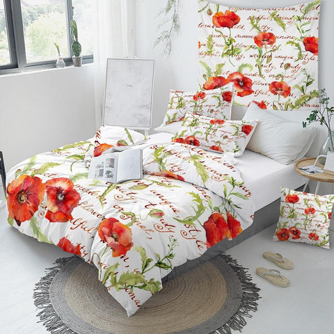 Image of Poppy Flower Comforter Set - Beddingify