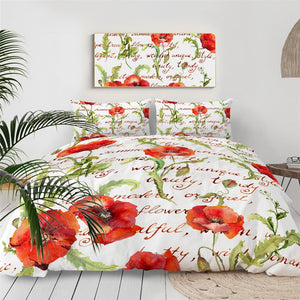 Poppy Flower Comforter Set - Beddingify