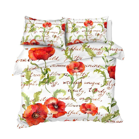 Image of Poppy Flower Comforter Set - Beddingify