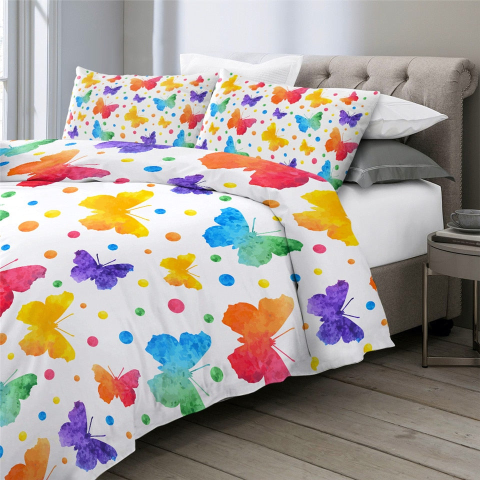 Rainbow Butterflies Bedding Set - Beddingify