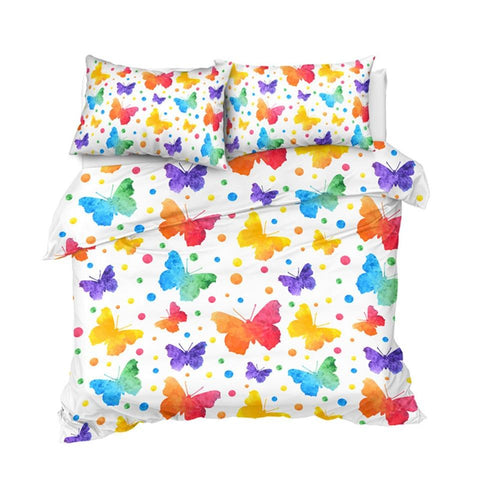 Image of Rainbow Butterflies Comforter Set - Beddingify