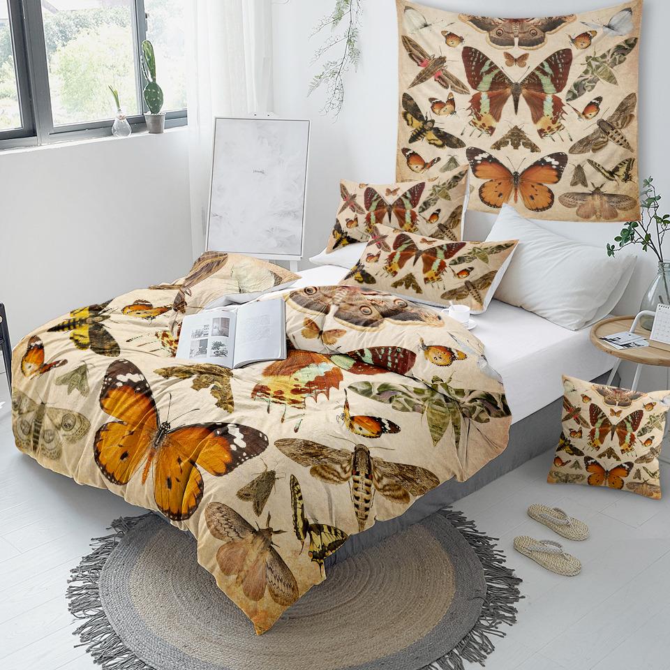 Vintage Butterflies Comforter Set - Beddingify