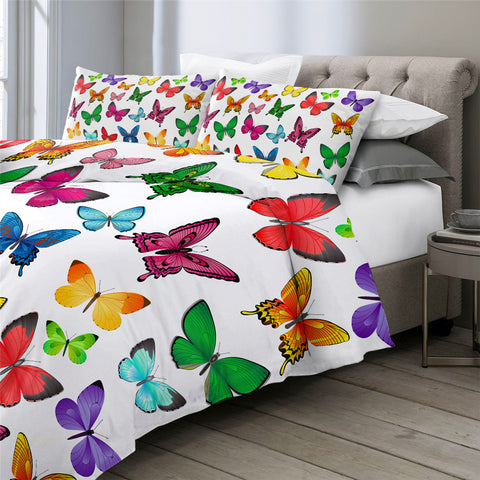Image of Colorful Butterflies Bedding Set - Beddingify