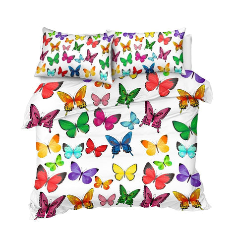 Image of Colorful Butterflies Comforter Set - Beddingify