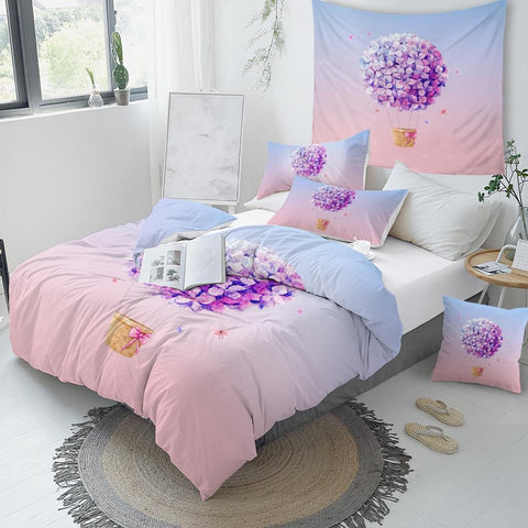 Image of Floral Airship Comforter Set - Beddingify