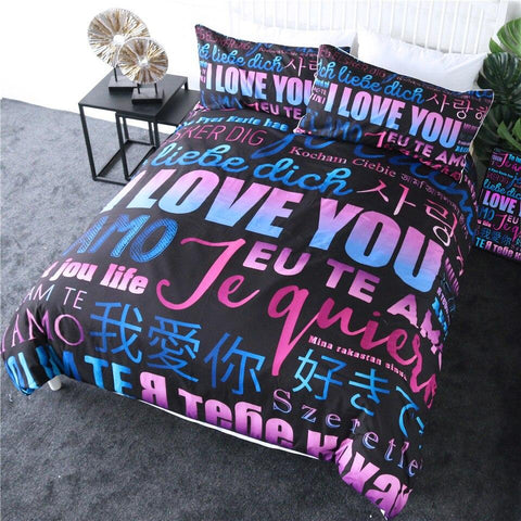 Image of Love In Languages Comforter Set - Beddingify