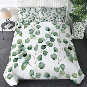 Green Leaves Comforter Set - Beddingify