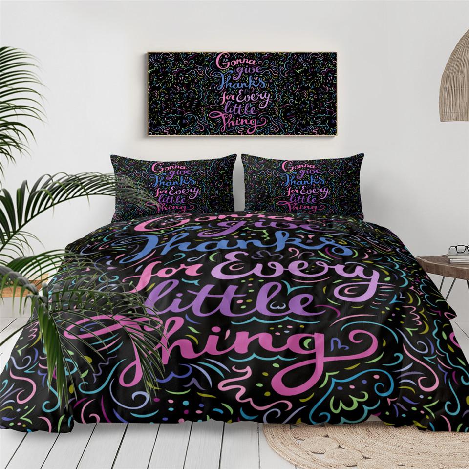 Purple Thanksgiving Theme Comforter Set - Beddingify