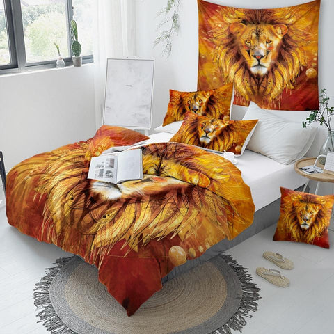 Image of Tribal Lion Comforter Set - Beddingify