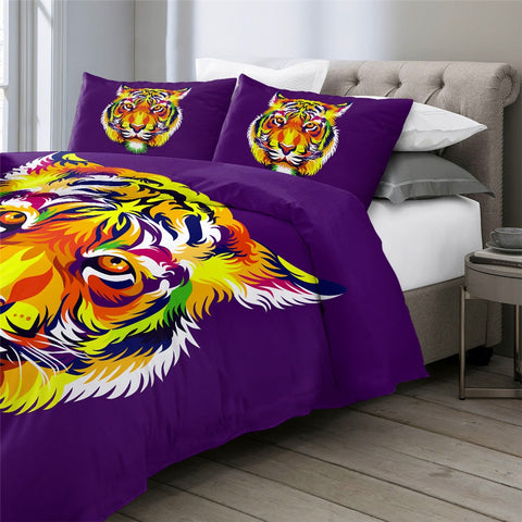 Image of Colorful Tiger Bedding Set - Beddingify