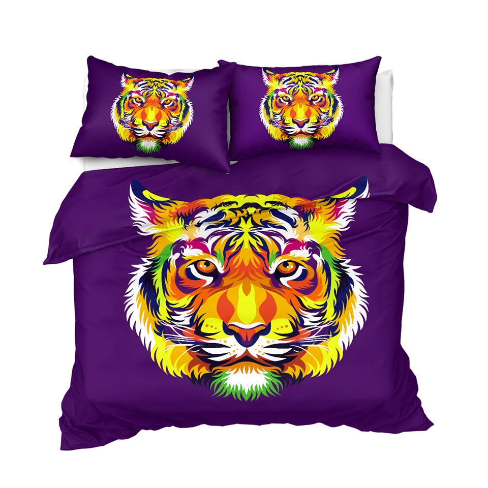 Colorful Tiger Bedding Set - Beddingify