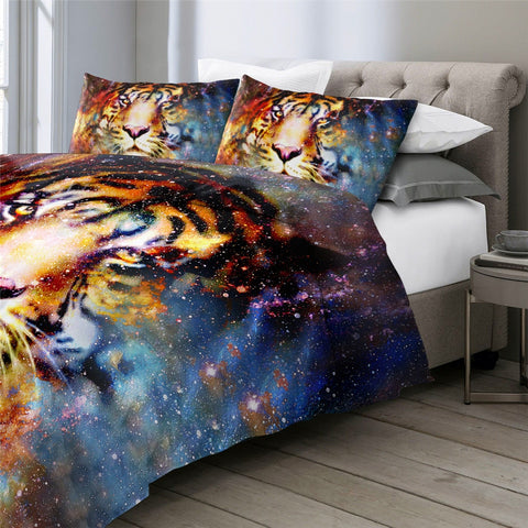 Image of Galaxy Tiger Face Bedding Set - Beddingify