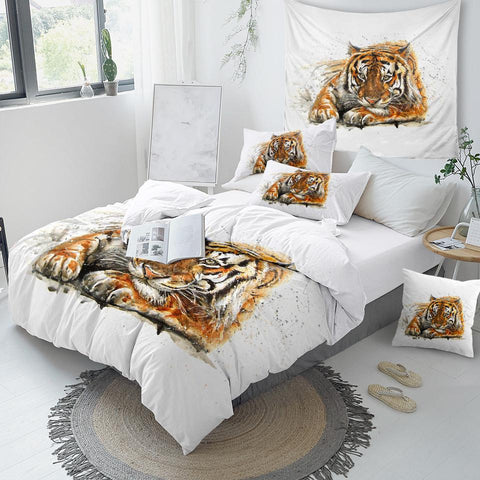 Image of Tiger Painting Comforter Set - Beddingify