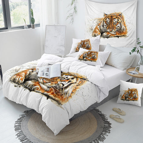 Image of Tiger Painting Bedding Set - Beddingify