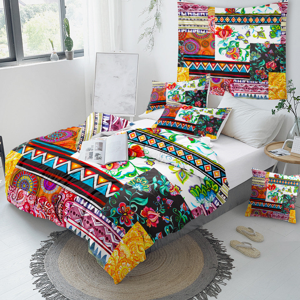 Colorful Patchwork Pattern Bedding Set - Beddingify