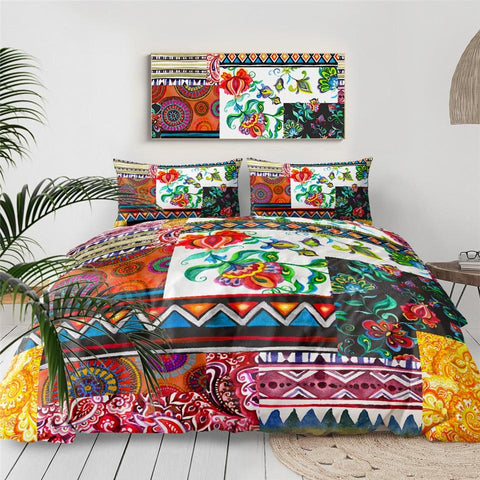Image of Colorful Patchwork Pattern Comforter Set - Beddingify