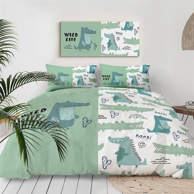 Cute Crocodile Comforter Set - Beddingify