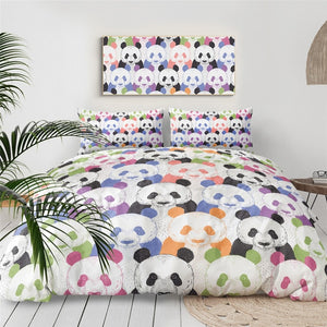 Colorful Panda Bedding Set For Kids - Beddingify