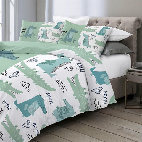 Image of Cute Crocodile Comforter Set - Beddingify