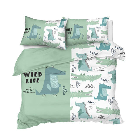 Image of Cute Crocodile Comforter Set - Beddingify