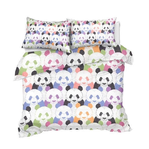 Image of Colorful Panda Bedding Set For Kids - Beddingify