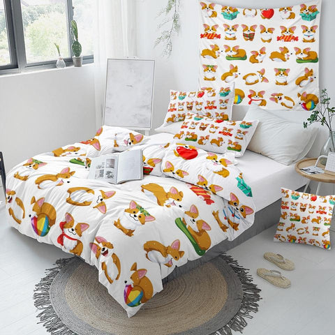 Image of Cute Corgi Comforter Set - Beddingify