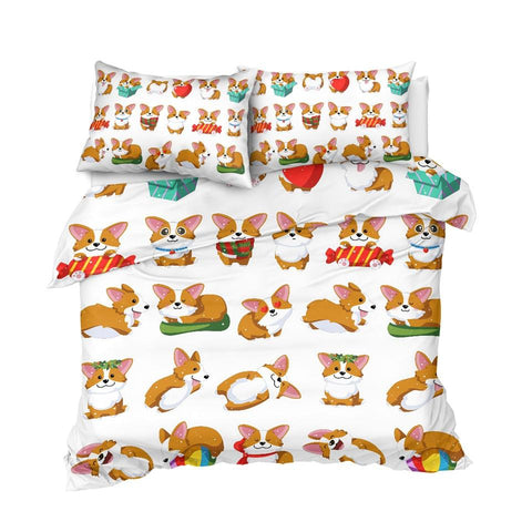 Image of Cute Corgi Comforter Set - Beddingify