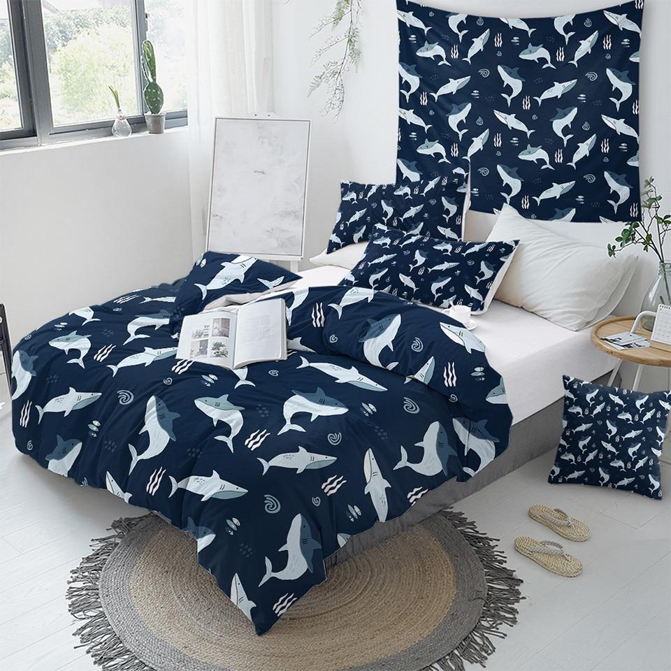 Shark Themed Comforter Set For Kids - Beddingify