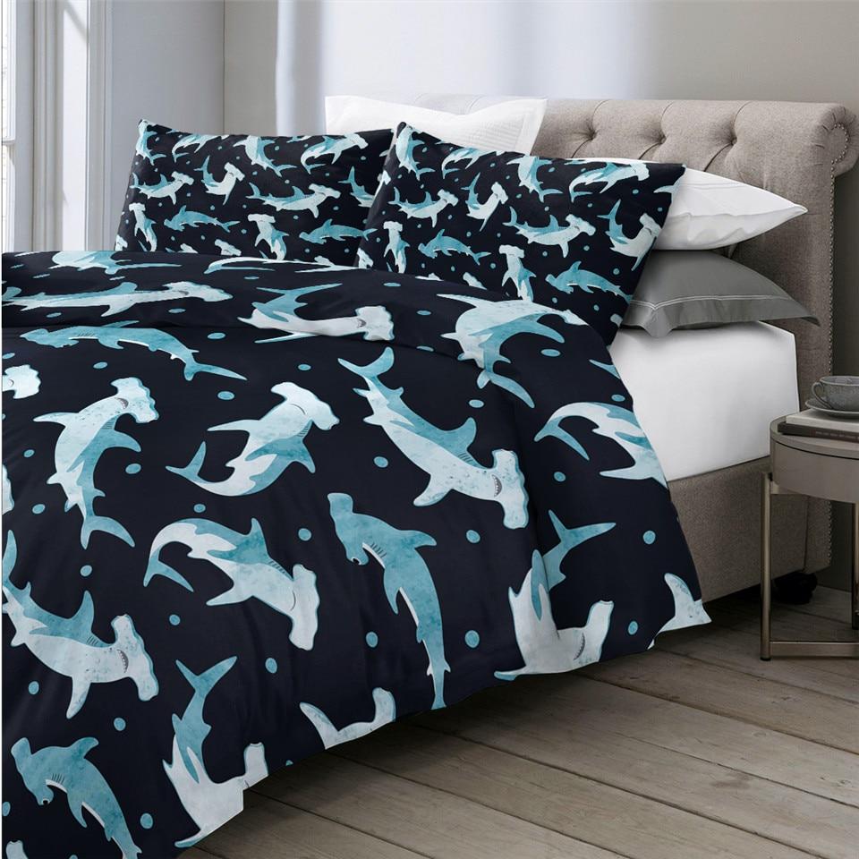 Cute Cartoon Hammerhead Shark Comforter Set - Beddingify