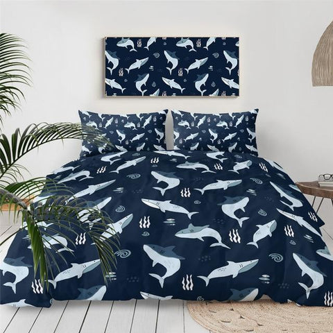 Image of Shark Themed Comforter Set For Kids - Beddingify