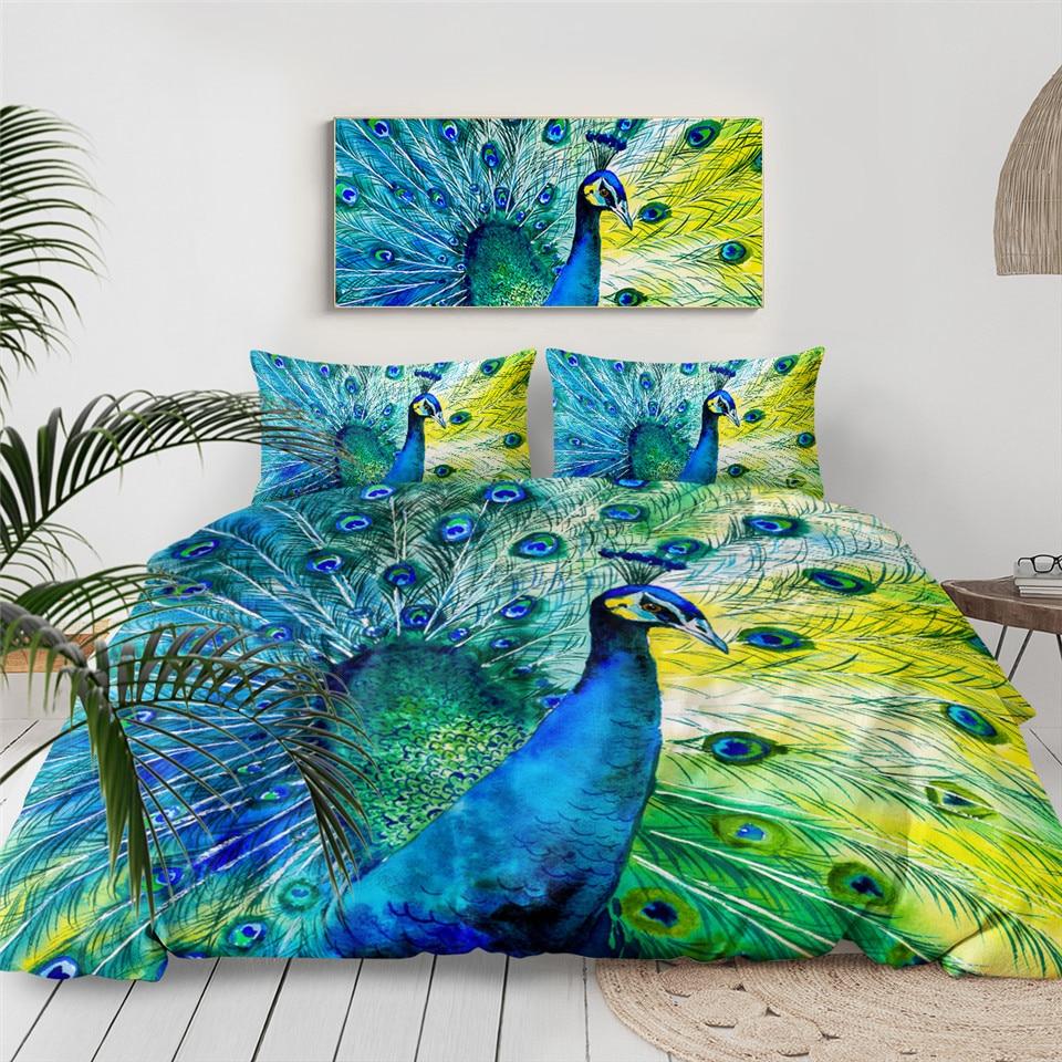 Peacock Tail Comforter Set - Beddingify