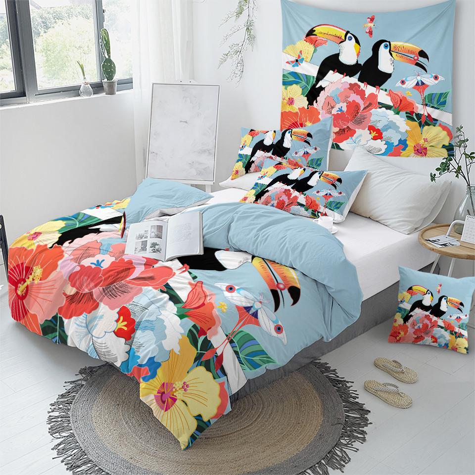 Tropical Bird Comforter Set - Beddingify
