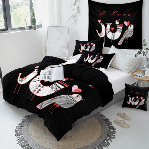 Image of I Love You By Birds Comforter Set - Beddingify