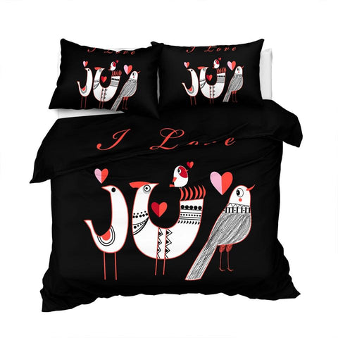 Image of I Love You By Birds Comforter Set - Beddingify