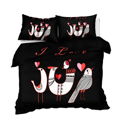 Image of I Love You By Birds Bedding Set - Beddingify