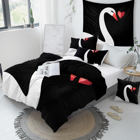 Image of Swan Love Comforter Set - Beddingify