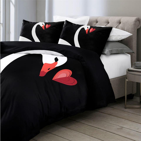 Image of Swan Love Comforter Set - Beddingify