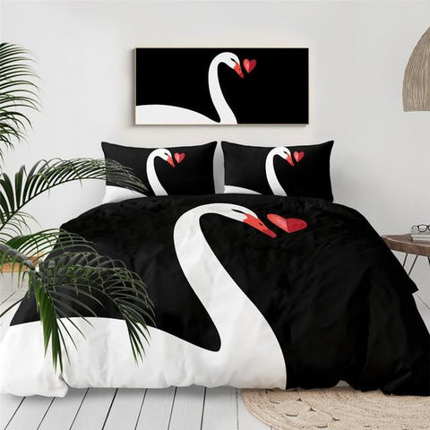 Image of Swan Love Comforter Set - Beddingify