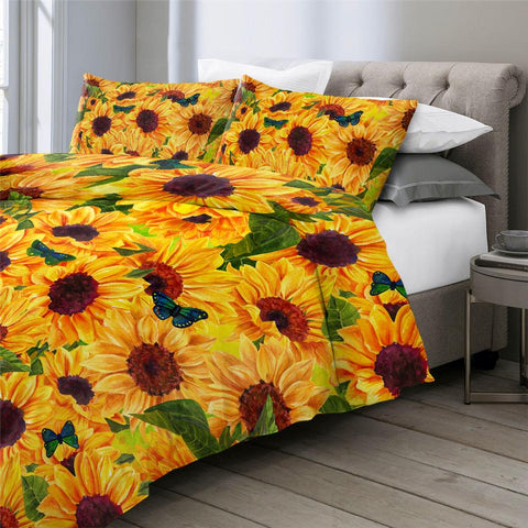 Image of Sunflowers Garden Comforter Set - Beddingify