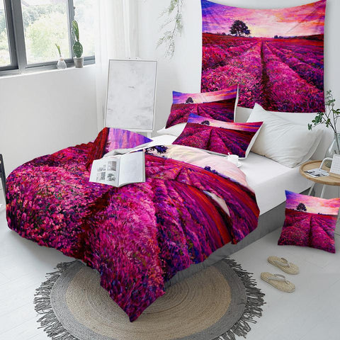 Image of Lavender Flower Comforter Set - Beddingify