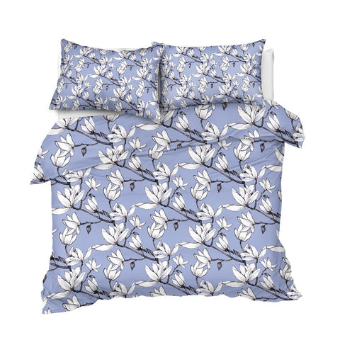 Image of Blue Flower Comforter Set - Beddingify