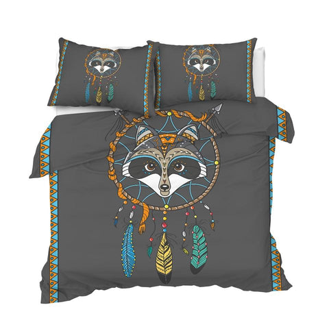 Image of Raccoon Dreamcatcher Comforter Set - Beddingify
