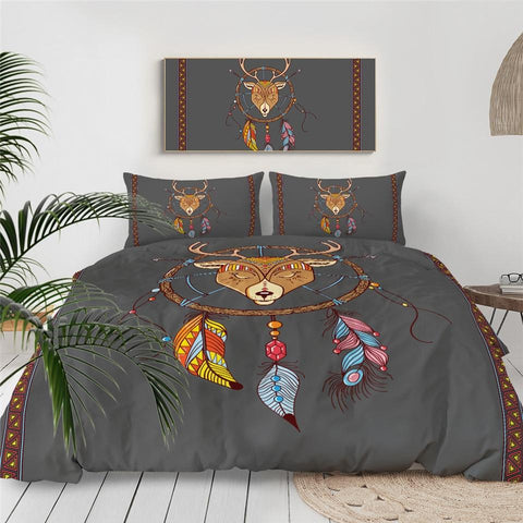 Image of Elk Dreamcatcher Comforter Set - Beddingify