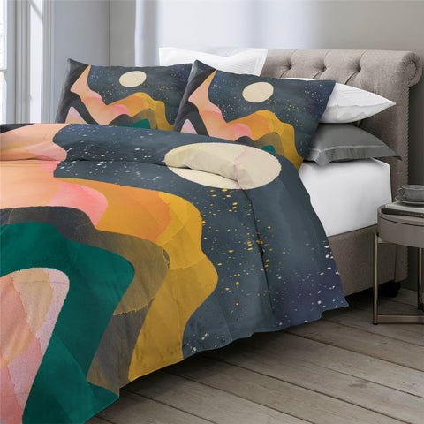 Image of Abstract Art Mountains Bedding Set - Beddingify