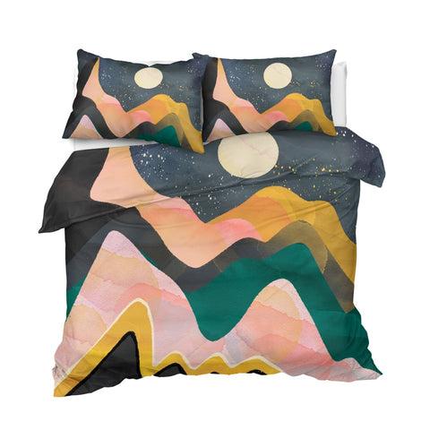 Image of Abstract Art Mountains Bedding Set - Beddingify