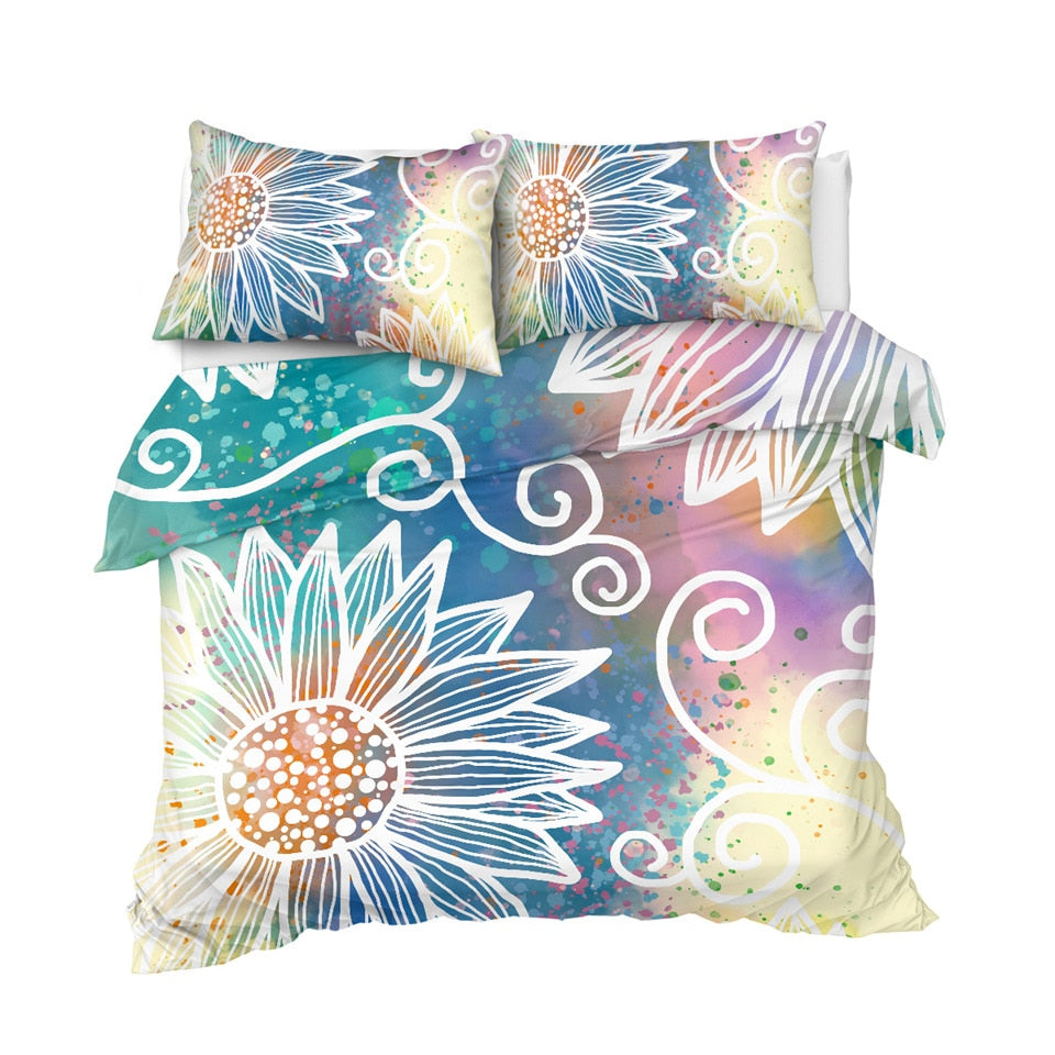 Boho Flower Pattern Bedding Set - Beddingify
