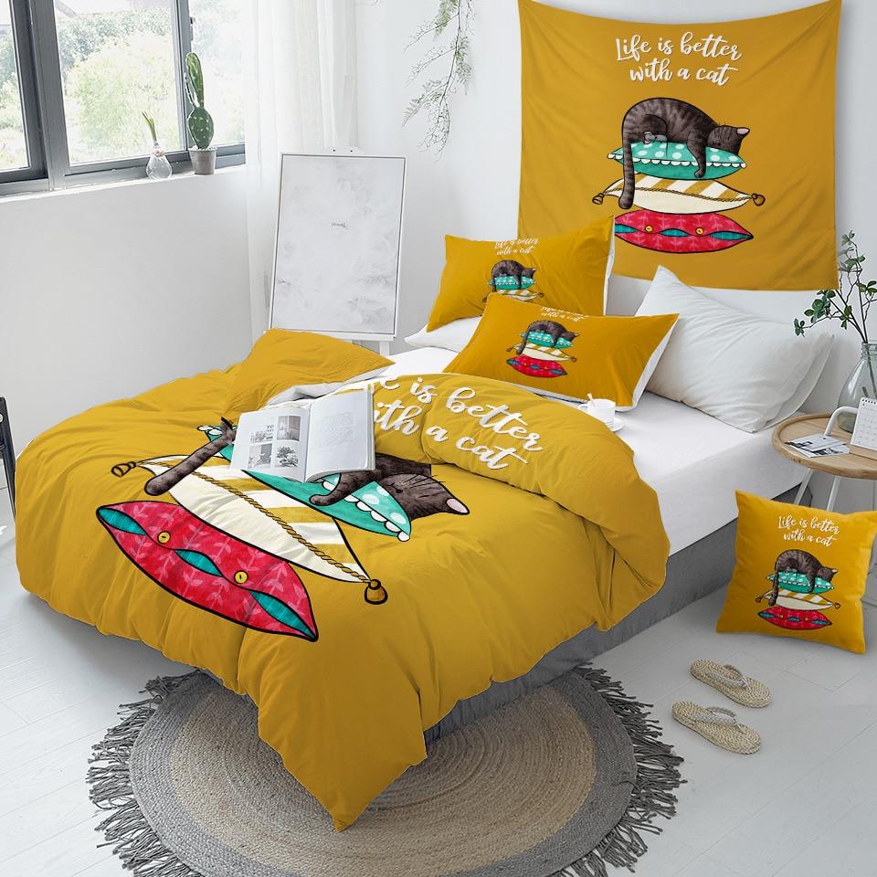 Sleeping Cat Comforter Set - Beddingify