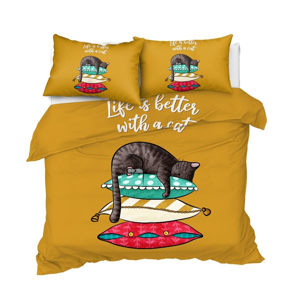 Sleeping Cat Comforter Set - Beddingify